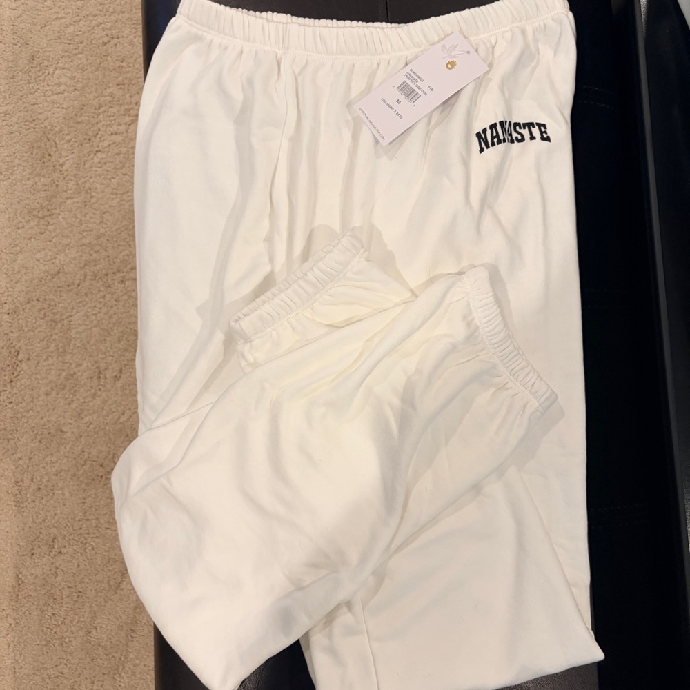 Brand New with Tags - white Namaste sweatpants